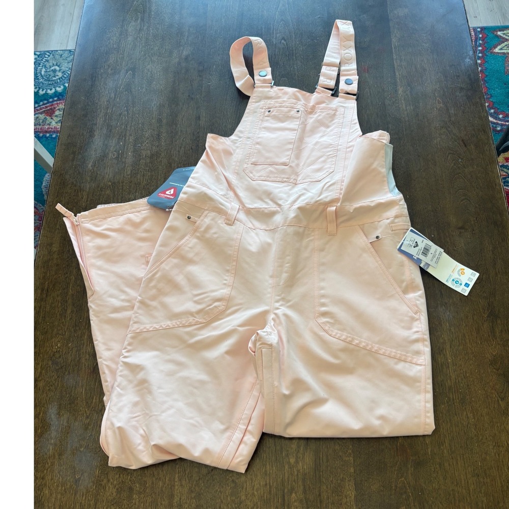 Roxy Rideout Bib Snow Pants Womens Small Peach Pink Primaloft ERJTP03267 NEW